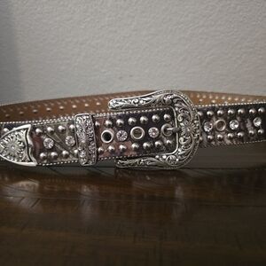 Women NOCONA western Bling Camo Rhinestone Belt Sz. Large GUC!